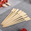 200 Pieces Paddle Bamboo Skewers, Flat Burgers Sticks Children Skewers