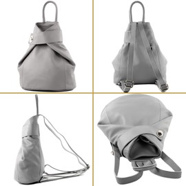 Modamoda de Women's Leather Backpack Bag, Italian, T179 - -