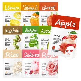 10PCS Hydrating Face Sheet Mask,Overnight Facial Sheet Mask,Moisturizing Face Masks for Women,Refreshing Face Masks Skincare Set Suitable for All Skin Types