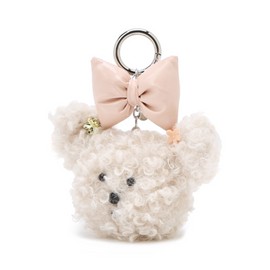Hazzys (대구신세계)베이지 크림 퍼피 키링 겸 참장식 HIHO4E111I2 (Daegu Shinsegae) Beige Cream Puppy Keyring and Charm HIHO4E111I2