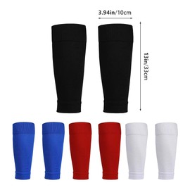 Zolventiq 4 Pairs High Elastic Sock Sleeves, Soccer Shin Guards Sleeves for Kids, Breathable & Anti Slip Football Socks, Football Sock Sleeves Fits Over Shin Pads for Boys Girls