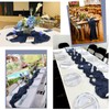 16 Pack Navy Blue Table Runners 10Ft Cheesecloth Table Runner