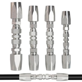 4PCS Reusable Hydraulic Hose Fittings Repair Kit, 1/2'' 3/8'' 1/4'' Hydraulic Hose Fittings, Hydraulic Hose Field Repair Kit fit for SAE 100R1 1-wire for SAE 100R2 R16 R17 R19 2-wire Hydraulic Hoses