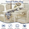 Embroider Table Runner, Luxury Jacquard Fabric Dining Table Runner with