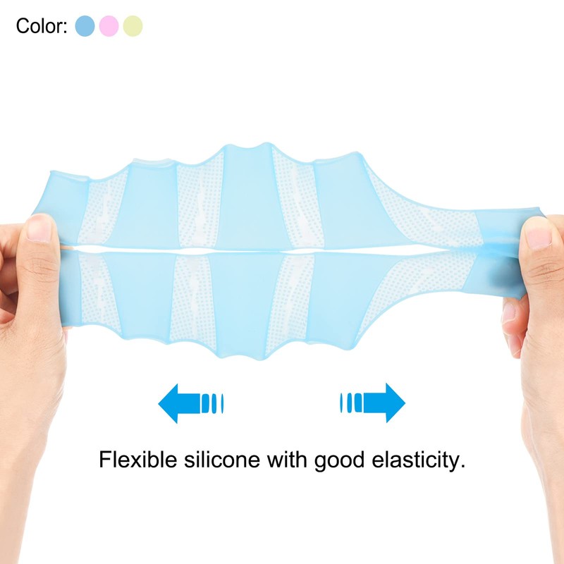 PATIKIL Silicone Swimming Gloves, 2 Pair Webbed Swim Gloves Finger