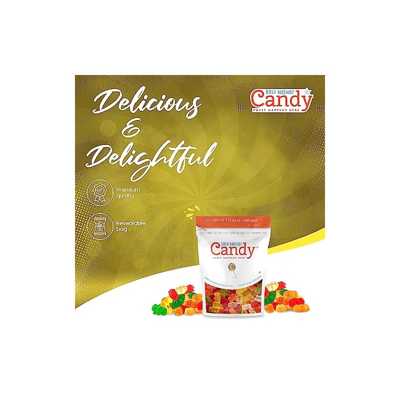 Only Kosher Candy Bulk Gummy Candy Bears, Kosher Certified, 2