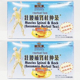 Eucommia Herbal Tea,Muscles Spinal & Back Eucommia Herbal Tea, (20 Tea Bags), 1.41 oz 壯腰補腎杜仲茶