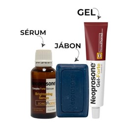 NEOPROSONE | Kit Gel Forte + Serum Aclarante 30ml + Jabón Exfoliante | Tratamiento Para Manchas, Acné, Piel Grasa Y Tono Uniforme | Cuidado Facial Y C