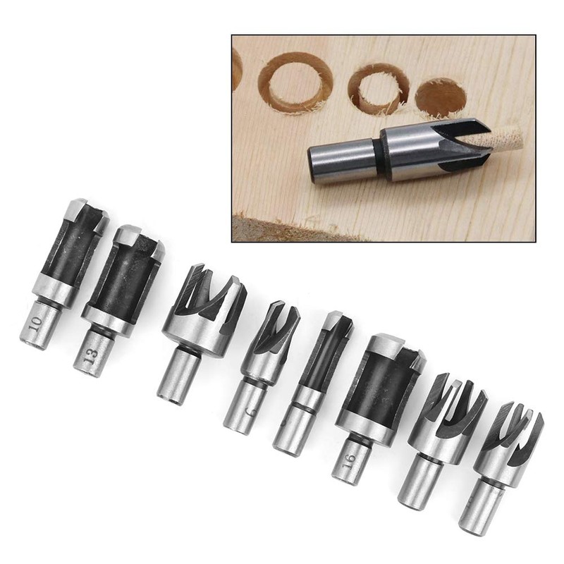 Wood Plug Cutter Set 8 Pieces Wood Plug Cutter Carbon