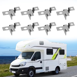 Jerbor 8Pcs Battery Hold Down Brackets for GC2 Battery, Battery Mount Bracket Hold Accessories for RV Marine Golf Cart Applications