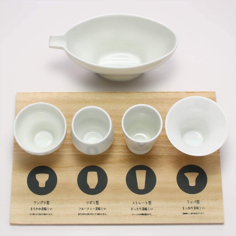 Japan Drinking Comparison Set, Mino Ware, Sake Pot, Tsubomi, Wangri,