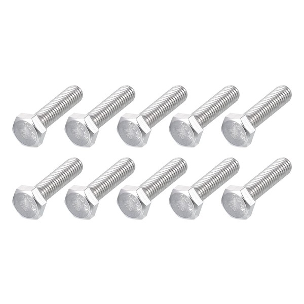 METALLIXITY Hex Bolts (M6-1x25mm) 50Pcs, 304 Stainless Steel Coarse Fully