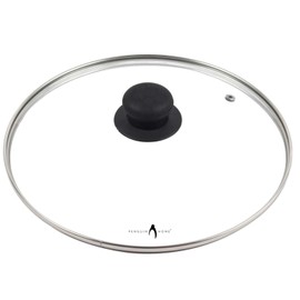 Penguin Home 16cm Toughened Glass Lid with Bakelite Knob - Perfect for Saucepan, Durable and Stylish Cookware Lid