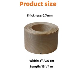 ebpsneer Pre-glued Birch Wood Veneer Edge Banding Tape,3 in X 13 ft Iron-On Edging Roll with Self Hot Melt Adhesive,Flexible for Plywood,Furniture,Door Frame,Cabinet Repair