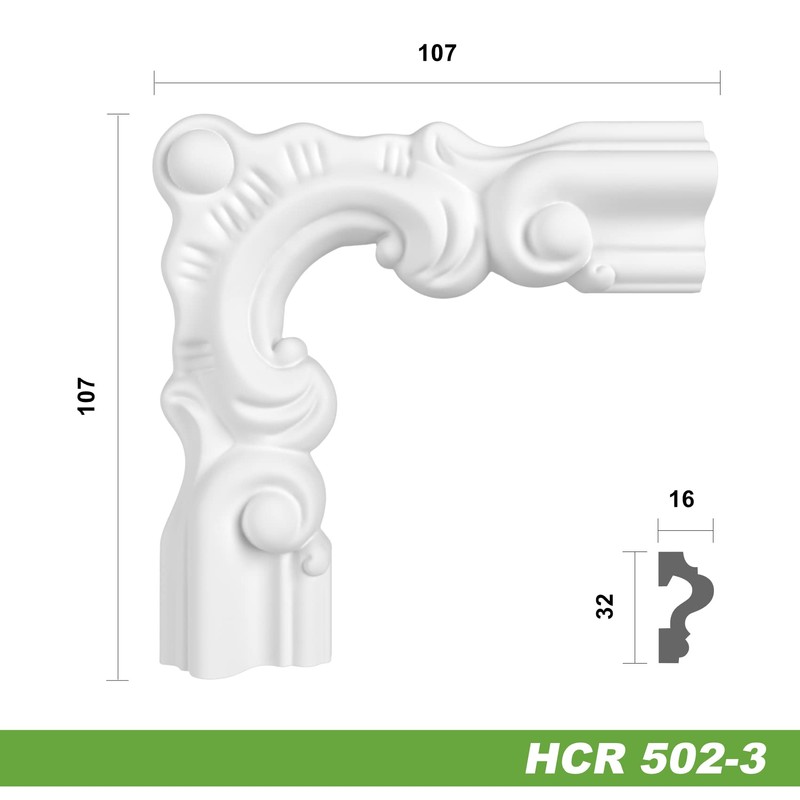 HEXIM Stucco Decoration Made of HDPS/PU White - Stucco Frame