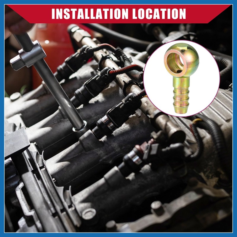 A ABSOPRO Banjo Bolt Hose Barb Fitting/Inner Brake Fuel Line