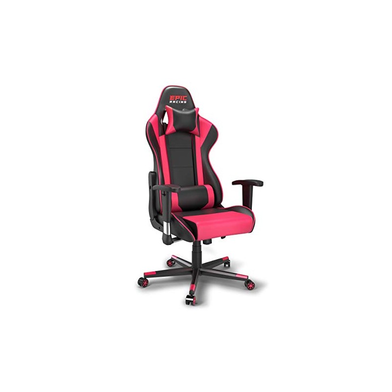 Epic Racing Professional Pink Gaming Chair - Leather Gaming Chair