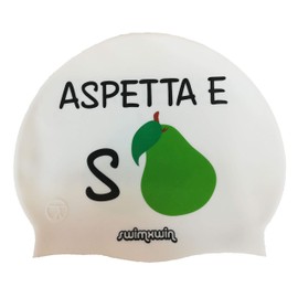Silikonbadekappe Aspetta e Spera | Schwimmkappe | Badekappe gut haftend | Italienisches Design, Italienischer Style