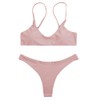SherryDC - Traje de baño de bikini brasileño con cuello