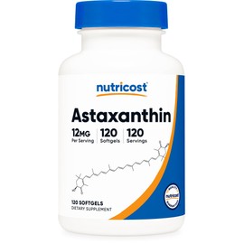 Nutricost Astaxanthin 12mg, Non-GMO and Gluten Free, 120 Softgels (4 Month Supply)