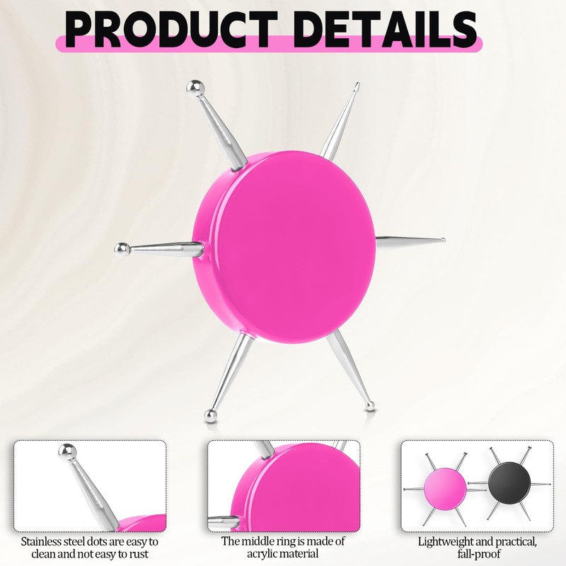 2Pcs Nail Dotting Tool, 6 In 1 Nail Dotting Pen,