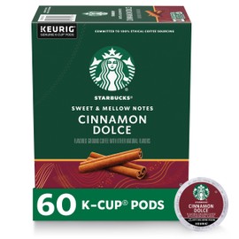 Starbucks K-Cup Coffee Pods—Cinnamon Dolce Flavored Coffee for Keurig Brewers—Naturally Flavored—100% Arabica—6 boxes (60 pods total)
