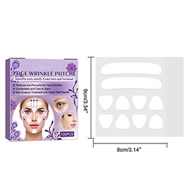 Parches Antiarrugas para Rostro Y Frente, 100 Unidades. Cinta Adhesiva Invisible para Lifting Facial Que Reduce Arrugas Finas, Líneas de Expresión Y de La Sonrisa. Relleno de Arrugas Profund
