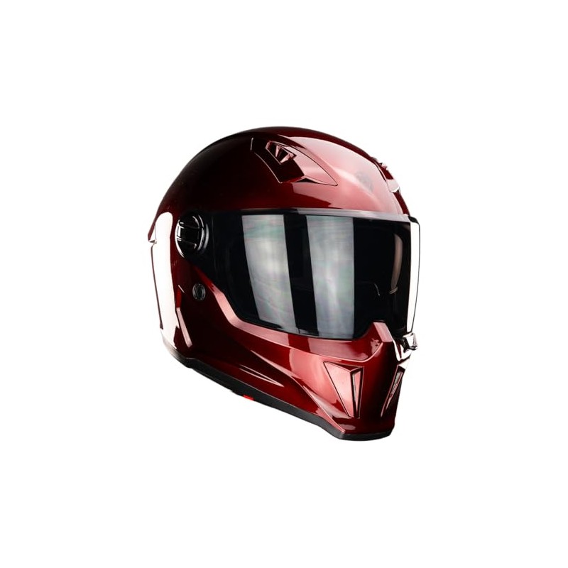 KOV Casco Gainer Cherry Rojo Brillante Integral para Moto Certificado