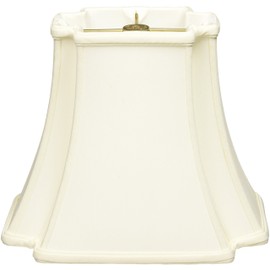 Royal Designs Rectangle Bell Inverted Corner Designer Lamp Shade, White, (6 x 4) x (10 x 7) x 8.5