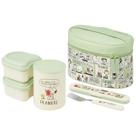 Skater KCLJC6AG-A Antibacterial Insulated Lunch Box, Snoopy Comics, 19.9 fl oz (560 ml)