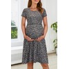 OUGES Womens 2024 Short Sleeve Summer Floral Maternity Dresses Nursing