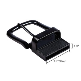 DJCAIZYY 1.5" (38mm) Black Belt Buckle Replacement Buckle Reversible Belt Buckle Classic Business