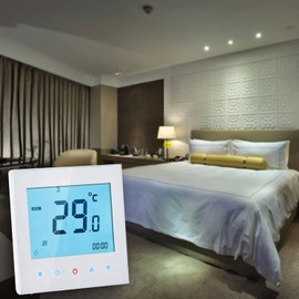Ailgely Digital Thermostat, Intelligent Wall Thermostat, 5A 110-230 V Room Thermostat, Weekly Programmable, LCD Display Touch Screen, Water Heating Thermostat, Room Temperature Controller