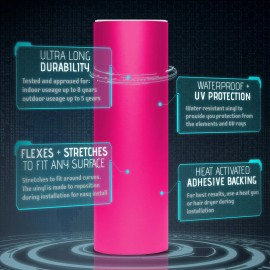 Solutions 60" x 84" In Pink Satin Matte Chrome Metallic Vinyl Wrap Sticker Decal Air Free