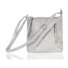 simaranda 20205 Women's Modern Shoulder Bag with Zip Shopper Bag with Adjustable Straps, gray, shoulder bag