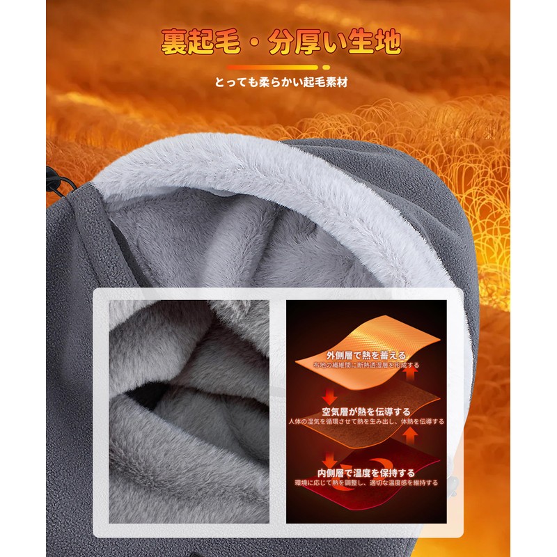 AOY Neck Warmer Men's Cold Protection 【360° Warmth from Head