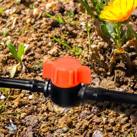 WZFLRUA 20 Pack 1/4 Inch Drip Irrigation Valve Fittings - 1/4'' Drip in-Line Shut Off Valve Anti-Drop Barbed Flow Control Valve Connectors for 1/4 Inch Drip Tubing System