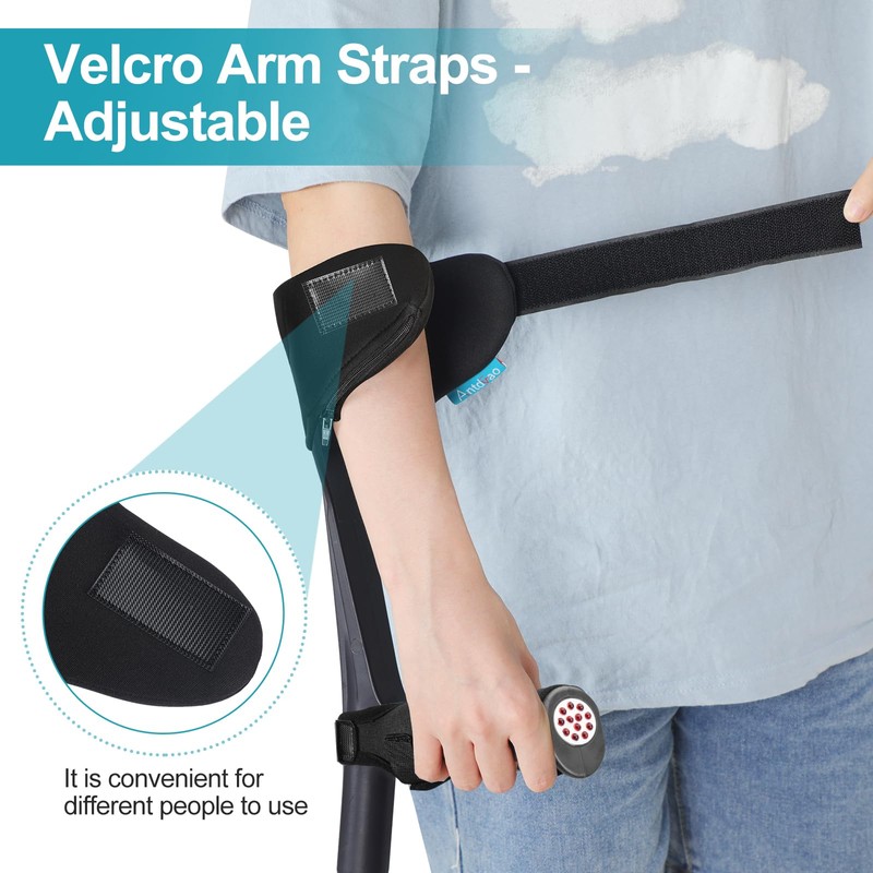 Antdvao Forearm Crutches Pads(x4 Units), Elastic Crutches Padding for The