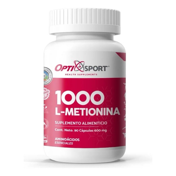 L-metionina 1000 Con 90 Caps. 600 Mg C/u. Opti Sport.