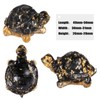 Nupuyai 2pcs Obsidian Crystal Stone Animal Turtle Statue Set, Healing