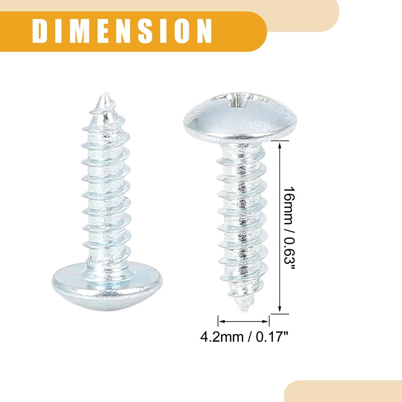 Partuto 20 Set 4.2x16mm Universal U Clip Screw Assortment -