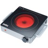 Amko AK-IR15 Stainless Steel Single-Burner Portable Ceramic Infrared Cooktop, Black