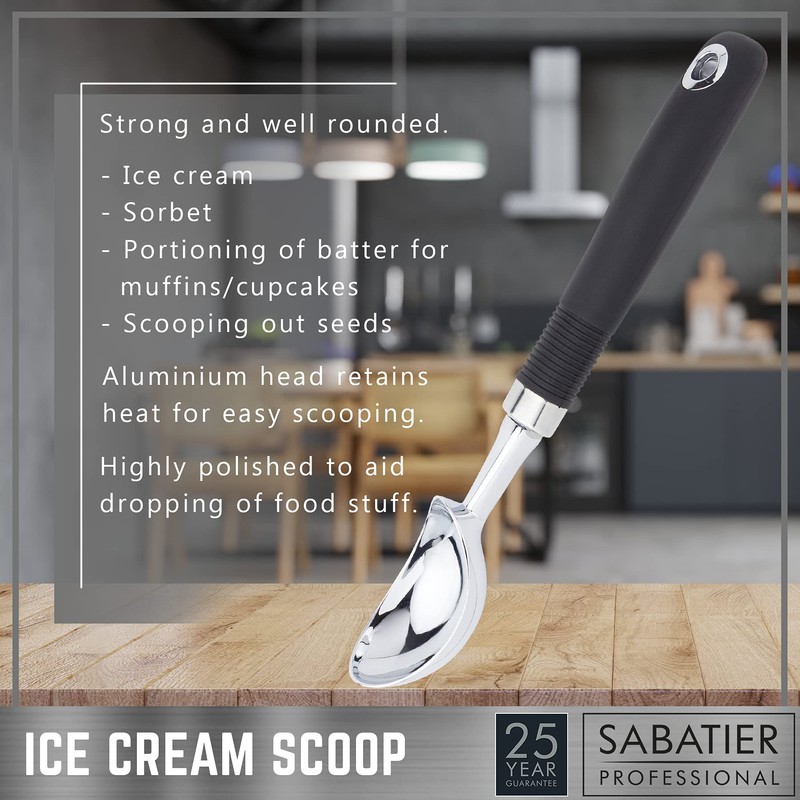 Sabatier Professional Ice Cream Scoop - EasyTo Use Spoon. Strong