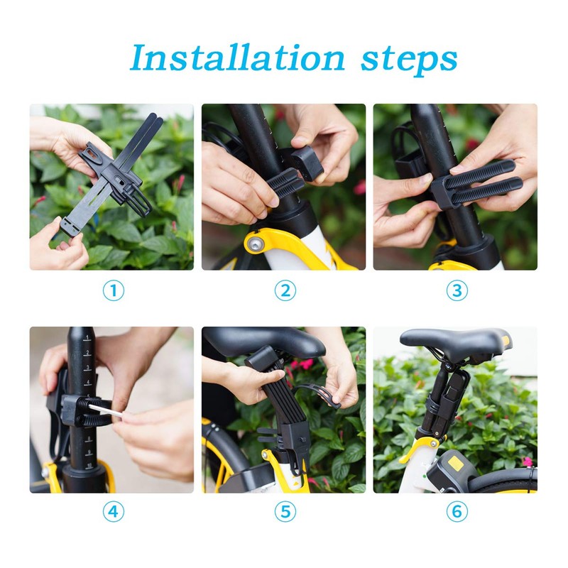 Surplex Secure Folding Lock with Holder Bicycle Lock Key Long,
