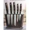 Art+Cook, 6-Piece Ash Wood Magnetic Stainless Steel Kitchen Knife Block
