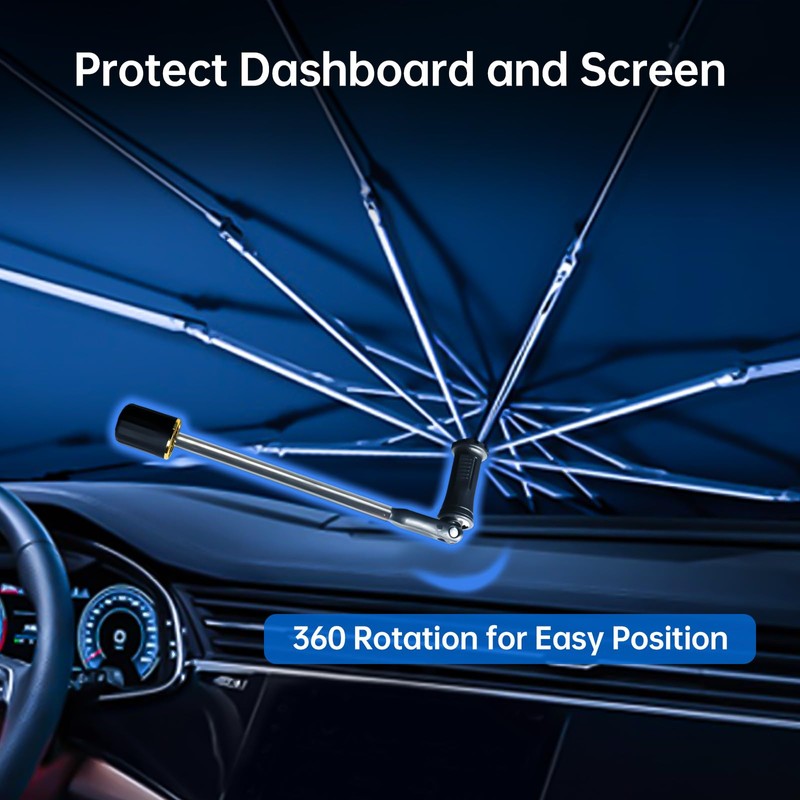 Windshield Sun Shade Umbrella for Volkswagen Tiguan 2018-2025, 360 Rotation