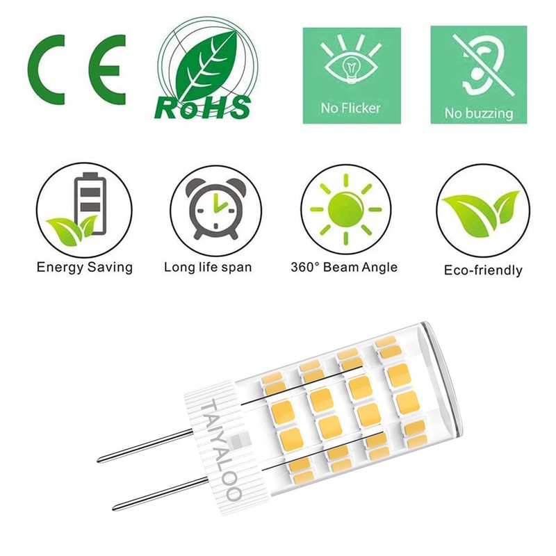 TAIYALOO G4 LED Bulbs 5W T3 40W Halogen Replacement 12V