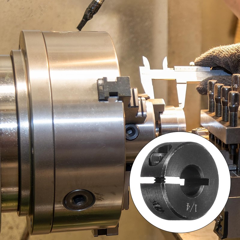 sourcing map Shaft Collar 1/4" Bore Single Split Carbon Steel