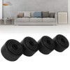 Fdit 4Pcs Black Round Sofa Legs M8 Screw 35mm Height
