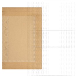 VVOKGO A7 Size Refills, 20 Sheets, 6 Holes, Double Layer, Transparent PP Resin Material, Card Storage, Seal Sticking, Receipt Organization, Clear Pocket, 2 Random Stickers